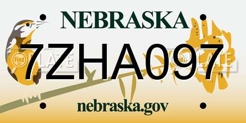 7ZHA097 Nebraska License Plate