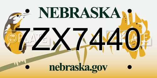 7ZX7440 Nebraska License Plate