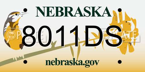 8011DS Nebraska License Plate