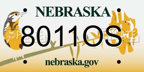 8011OS Nebraska License Plate