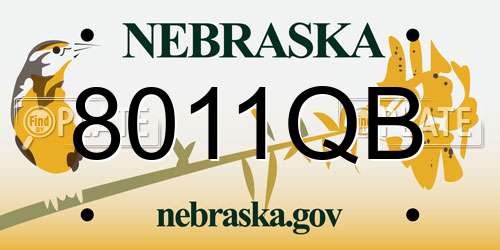 8011QB Nebraska License Plate