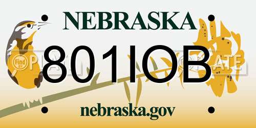 801IOB Nebraska License Plate