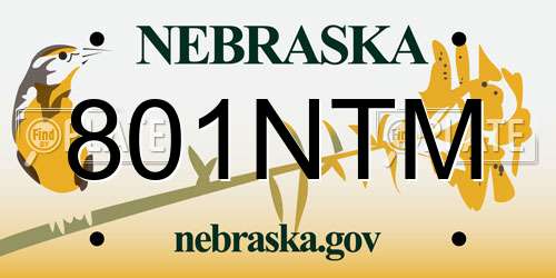 801NTM Nebraska License Plate