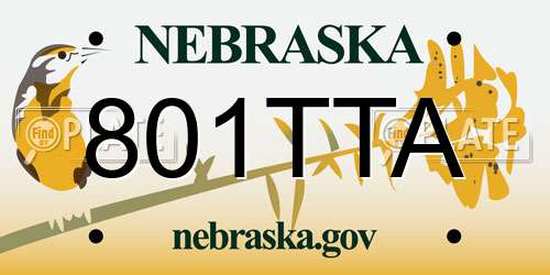 801TTA Nebraska License Plate