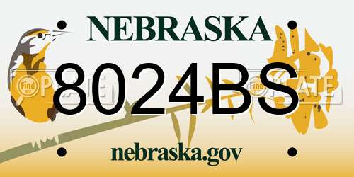 8024BS Nebraska License Plate
