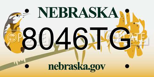 8046TG Nebraska License Plate