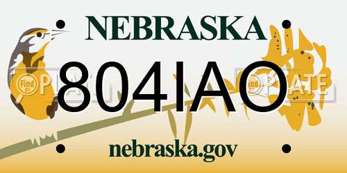 804IAO Nebraska License Plate