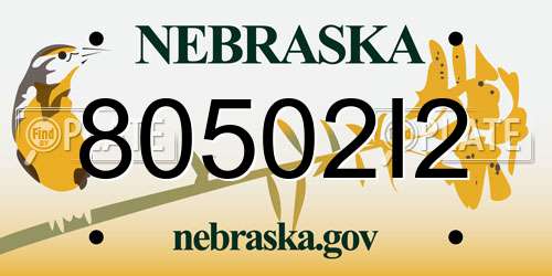 80502I2 Nebraska License Plate