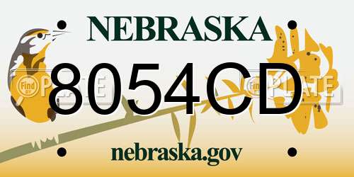 8054CD Nebraska License Plate