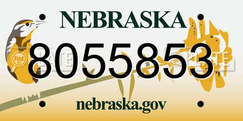 8055853 Nebraska License Plate