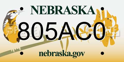 805AC0 Nebraska License Plate