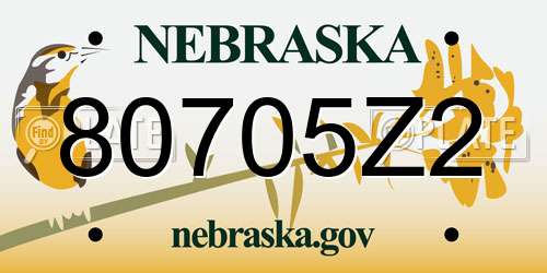 80705Z2 Nebraska License Plate