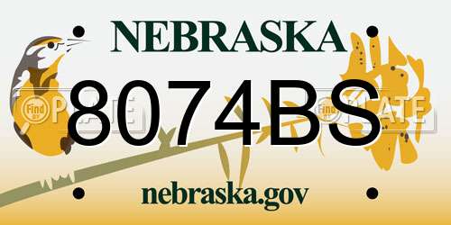 8074BS Nebraska License Plate