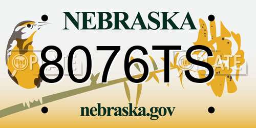 8076TS Nebraska License Plate