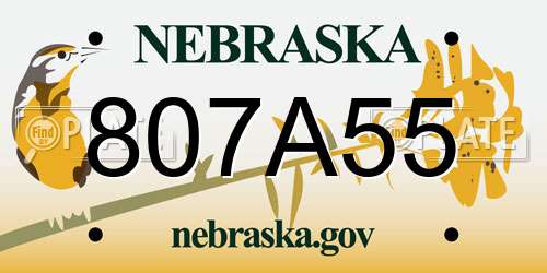 807A55 Nebraska License Plate