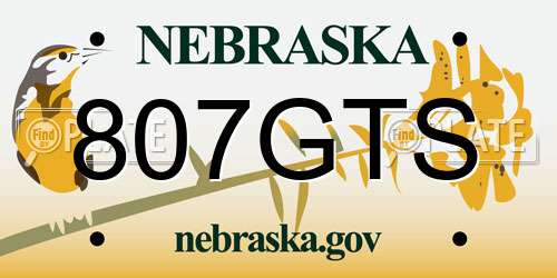 807GTS Nebraska License Plate