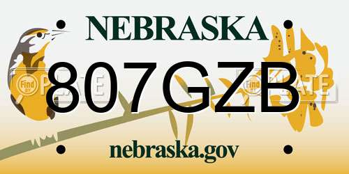 807GZB Nebraska License Plate