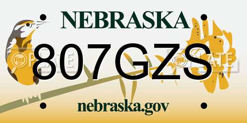 807GZS Nebraska License Plate