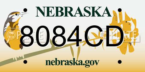 8084CD Nebraska License Plate
