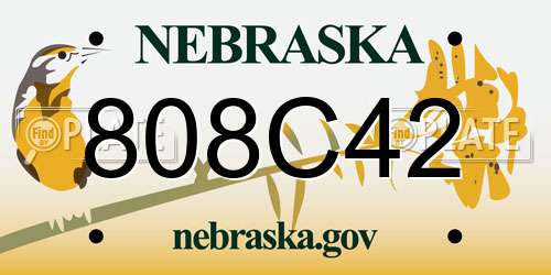 808C42 Nebraska License Plate