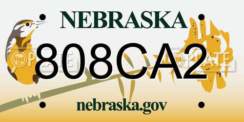 808CA2 Nebraska License Plate