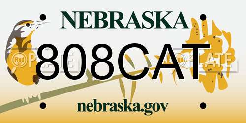 808CAT Nebraska License Plate
