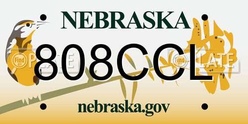 808CCL Nebraska License Plate
