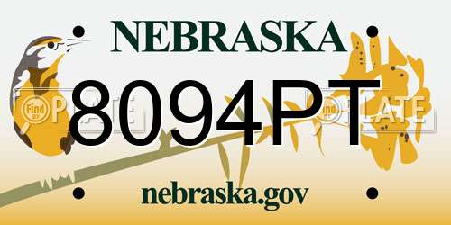 8094PT Nebraska License Plate
