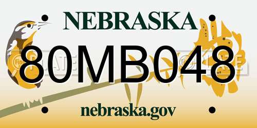 80MB048 Nebraska License Plate