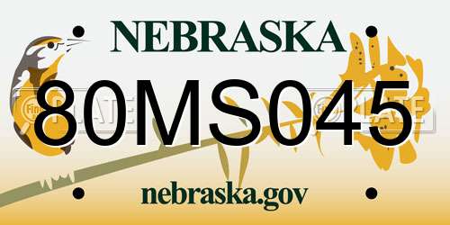 80MS045 Nebraska License Plate