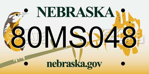 80MS048 Nebraska License Plate