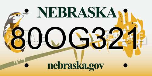 80OG321 Nebraska License Plate