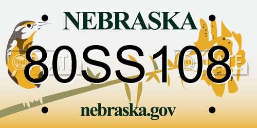 80SS108 Nebraska License Plate