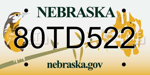 80TD522 Nebraska License Plate