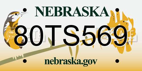 80TS569 Nebraska License Plate