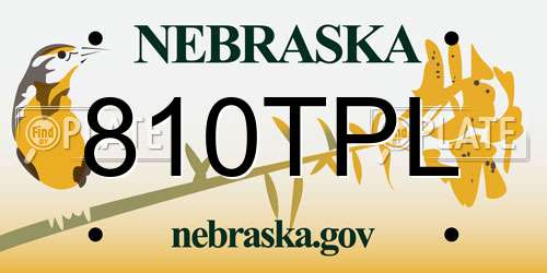 810TPL Nebraska License Plate