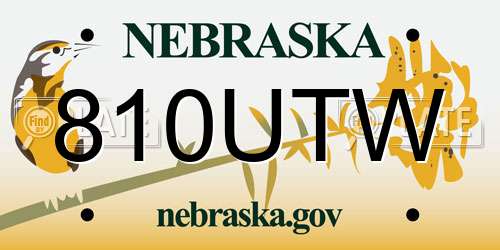 810UTW Nebraska License Plate