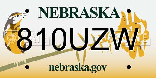 810UZW Nebraska License Plate
