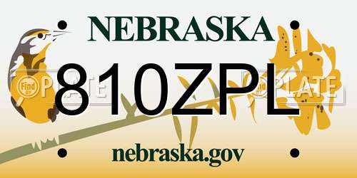 810ZPL Nebraska License Plate