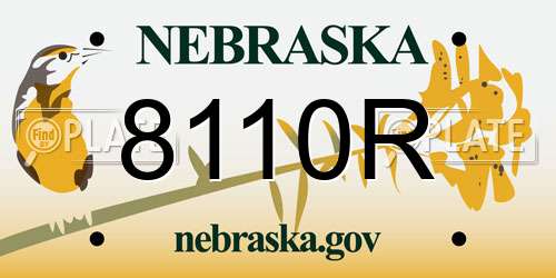 8110R Nebraska License Plate