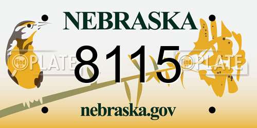 8115 Nebraska License Plate