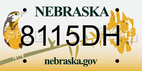 8115DH Nebraska License Plate