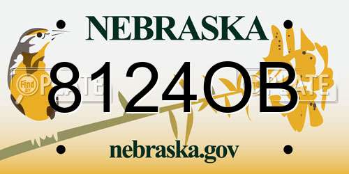 8124OB Nebraska License Plate