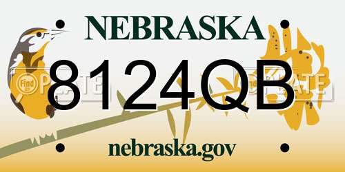 8124QB Nebraska License Plate