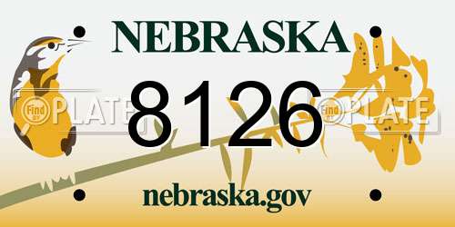8126 Nebraska License Plate