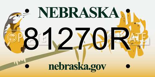 81270R Nebraska License Plate