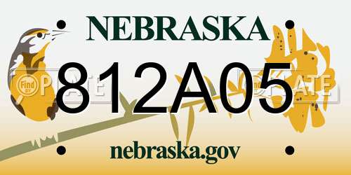812A05 Nebraska License Plate