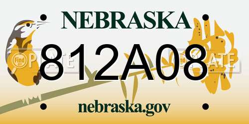 812A08 Nebraska License Plate