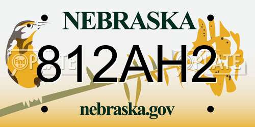 812AH2 Nebraska License Plate