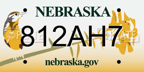 812AH7 Nebraska License Plate